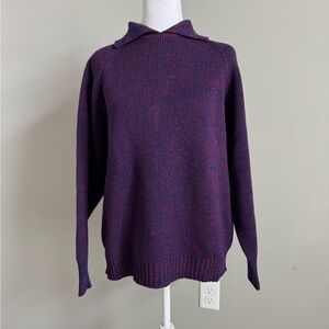 Meggi Vintage Hand Loomed Wool Sweater with Collar